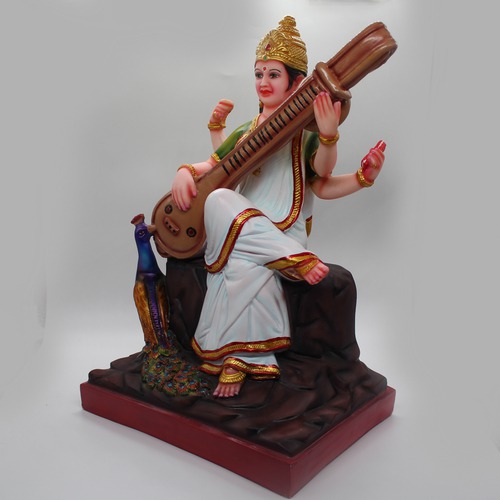 Saraswati Murti Fiber Statue for Puja for Home Decor Living Room Office Bedroom Decoration Dining Room